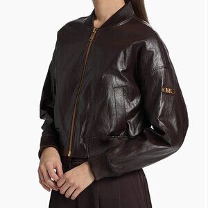 Faux Leather Crop Jacket